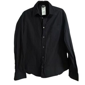Dolce & Gabbana Black Textured Button-Down Shirt Made in Italy EUC
